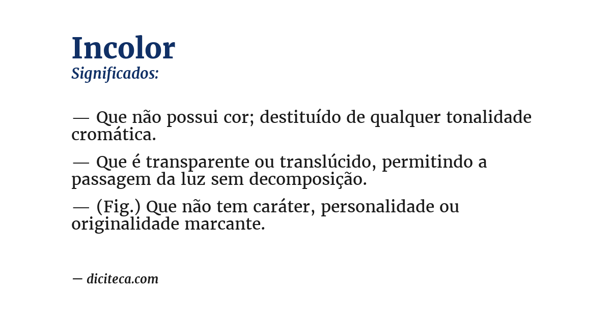 Significado de incolor