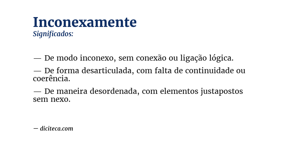 Significado de inconexamente