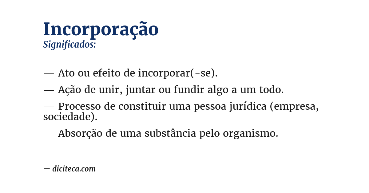 Significado de incorporação