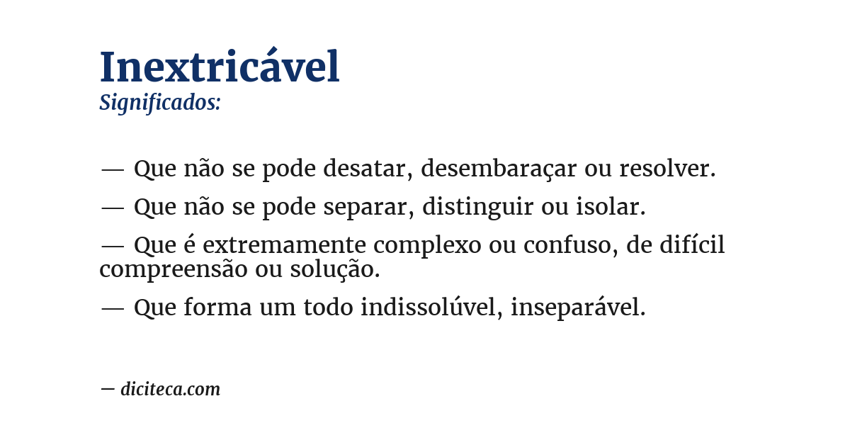 Significado de inextricável