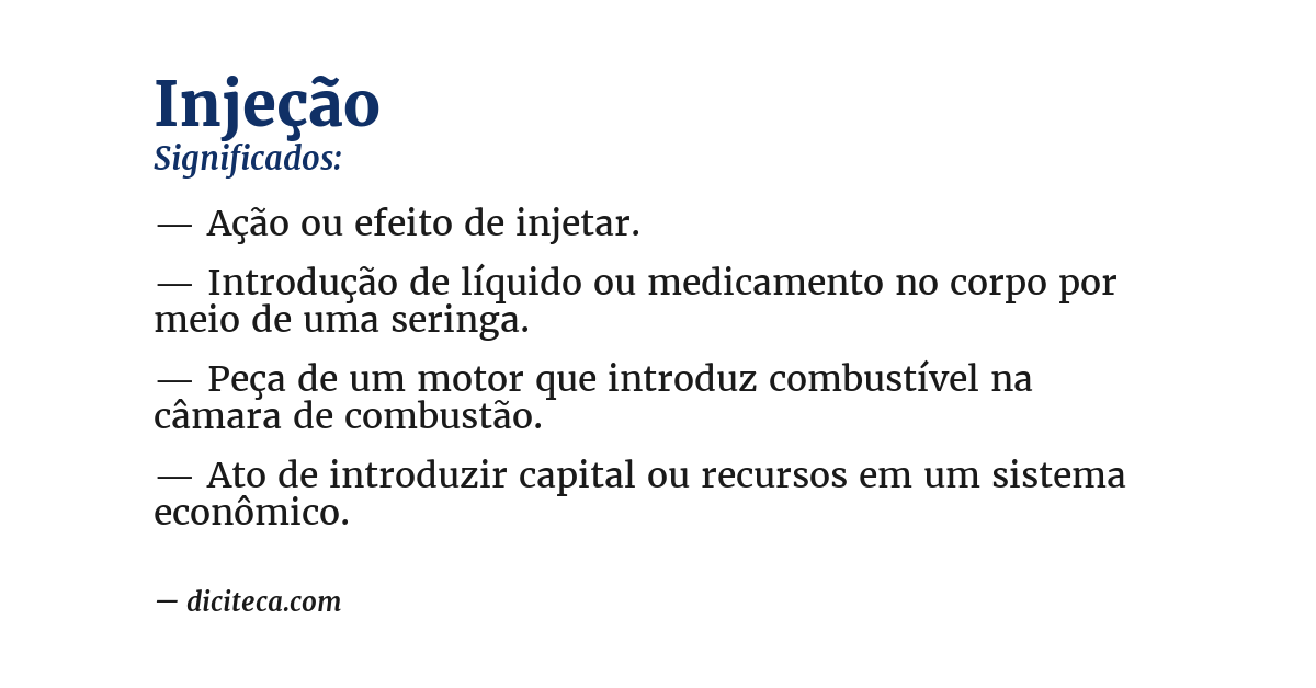 Significado de injeção