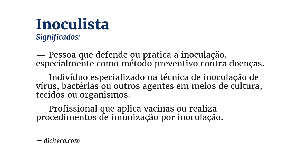 Significado de inoculista