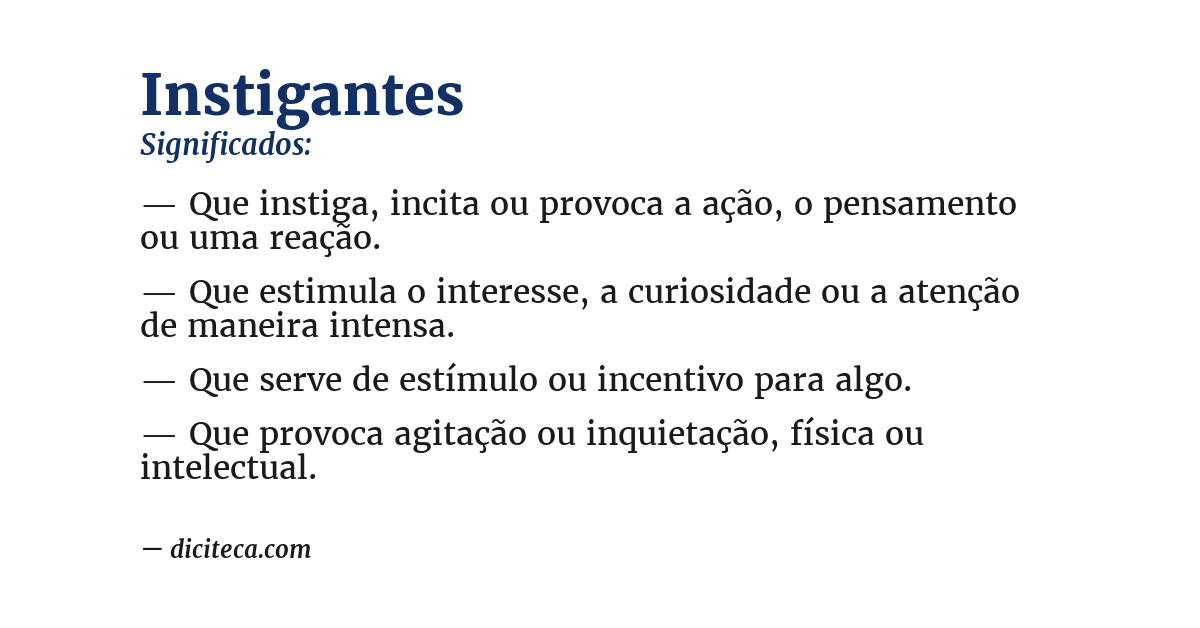 Significado de instigantes