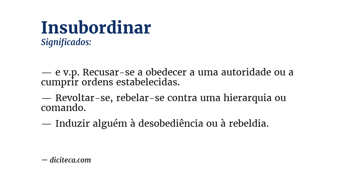 Significado de insubordinar