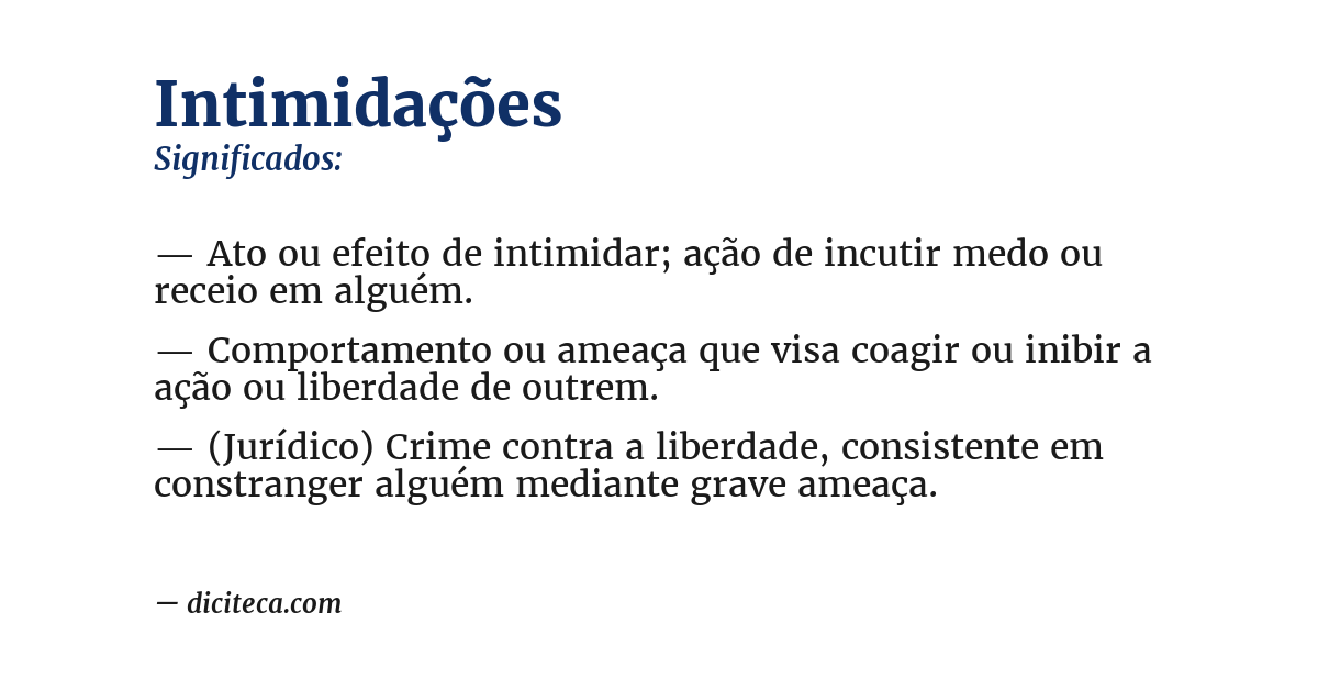 Significado de intimidações