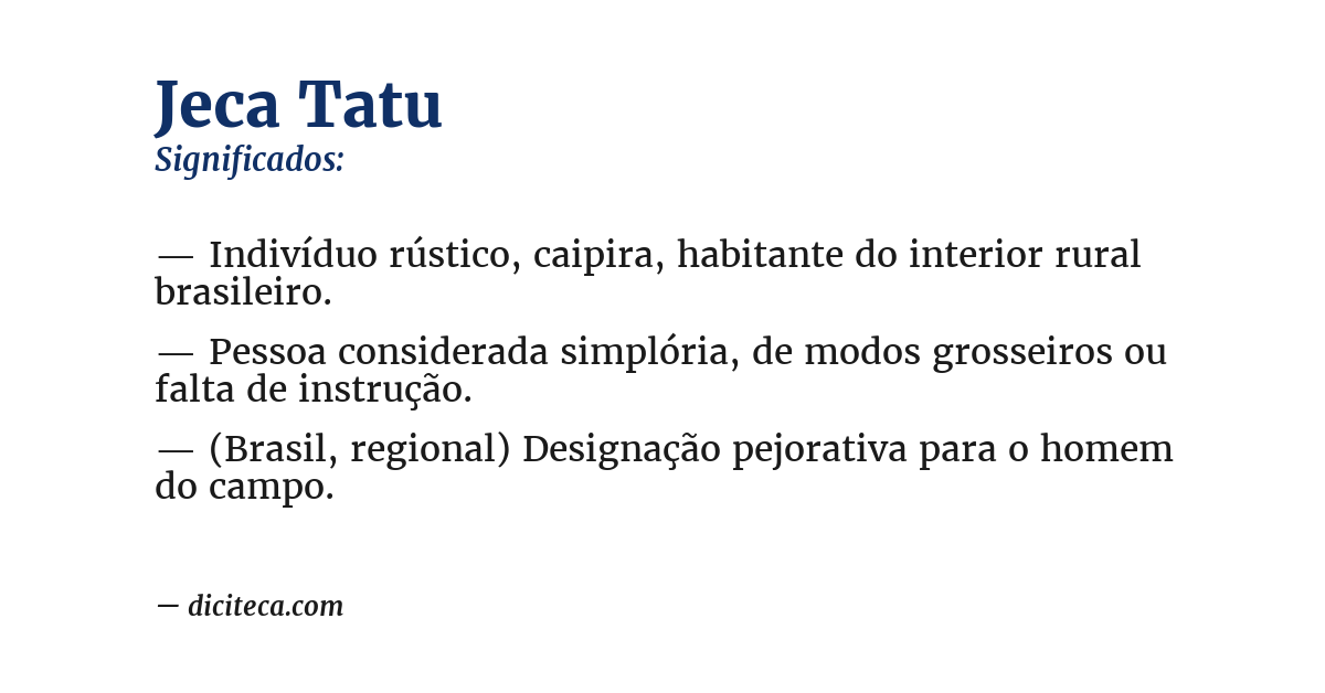 Significado de jeca tatu