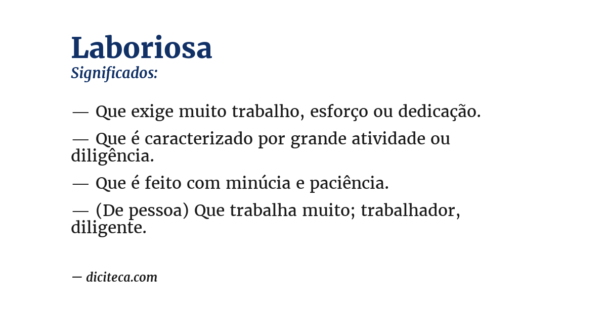 Significado de laboriosa