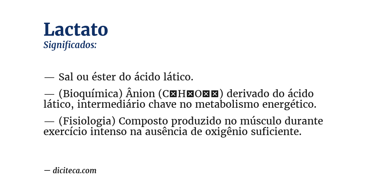 Significado de lactato