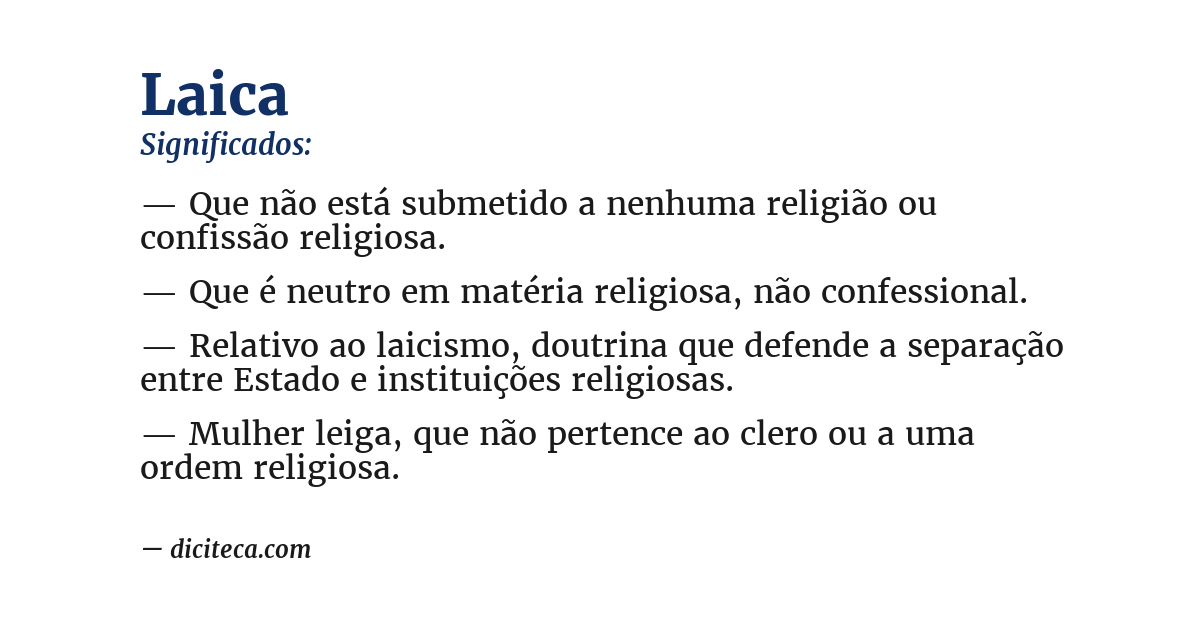 Significado de laica