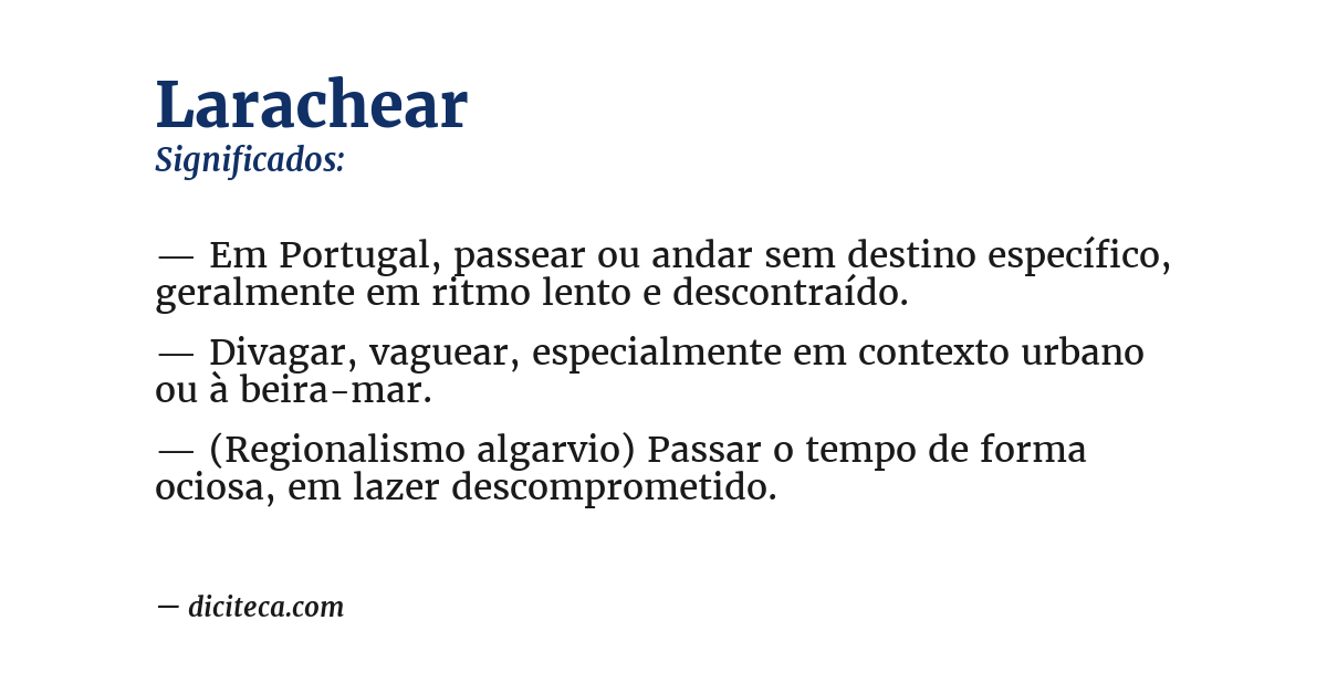 Significado de larachear