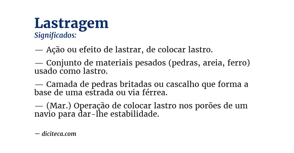 Significado de lastragem