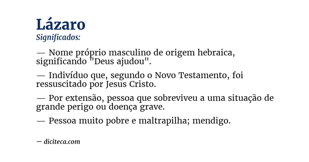 Significado de lázaro