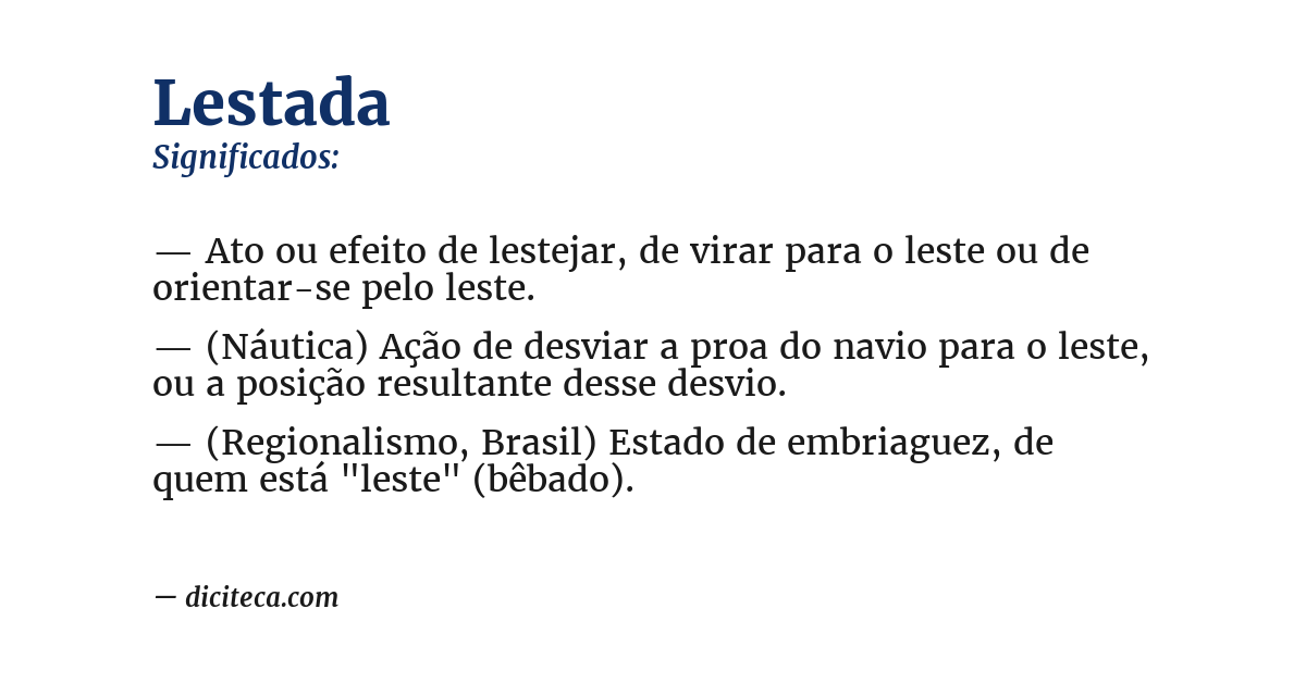 Significado de lestada