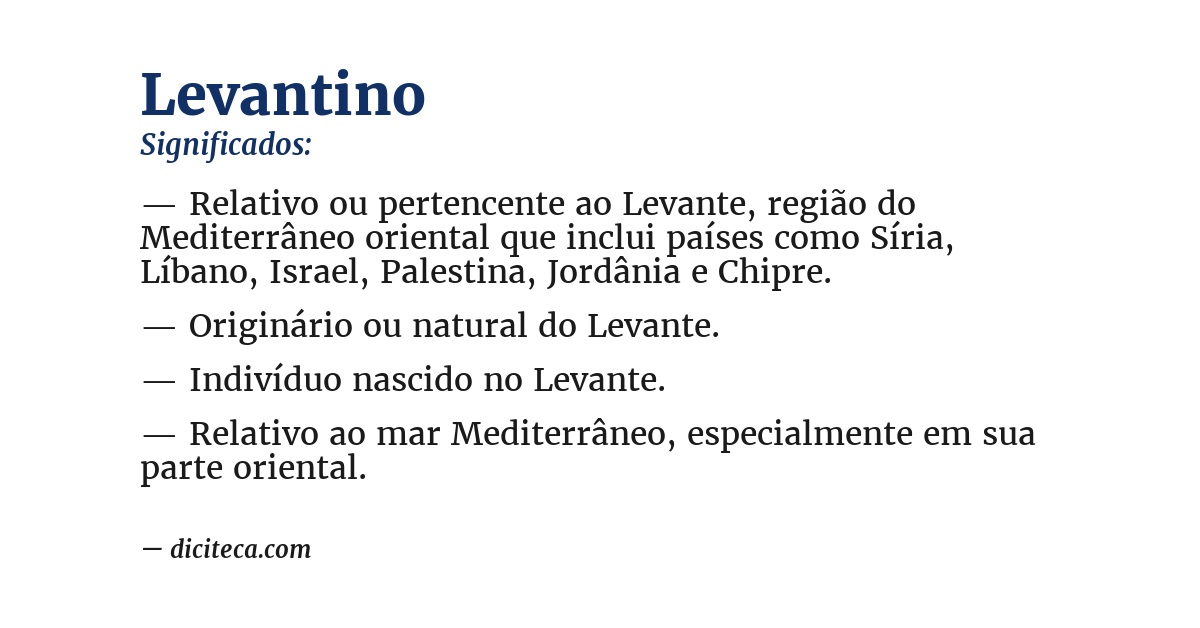 Significado de levantino