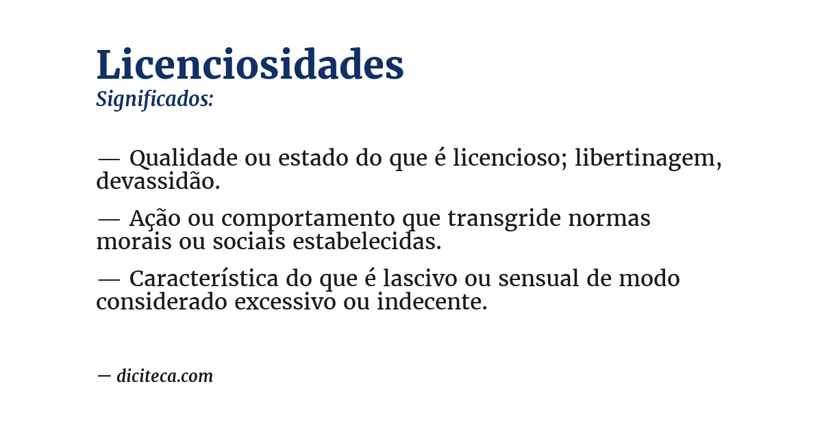 Significado de licenciosidades