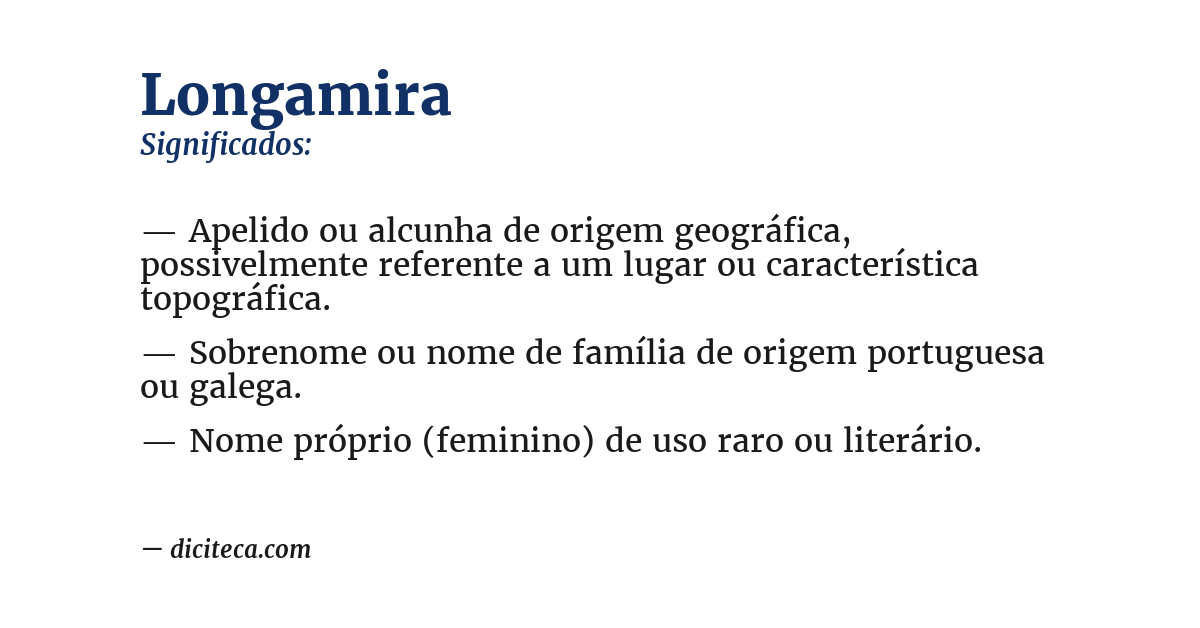 Significado de longamira