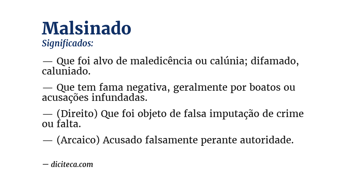 Significado de malsinado
