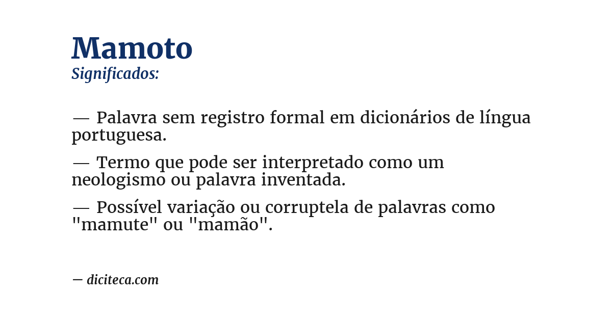Significado de mamoto
