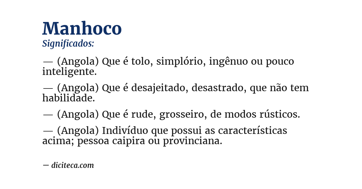 Significado de manhoco