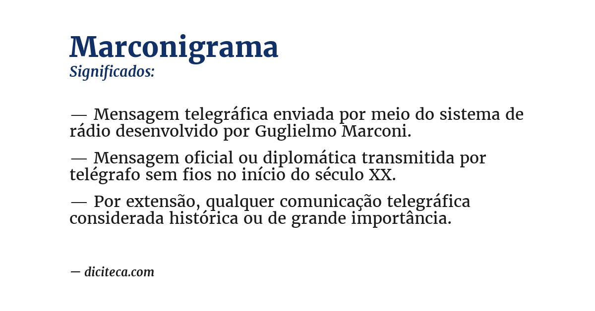 Significado de marconigrama