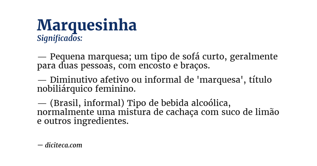 Significado de marquesinha