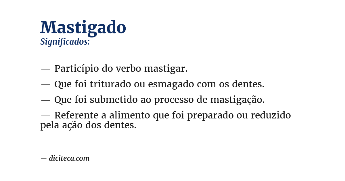 Significado de mastigado