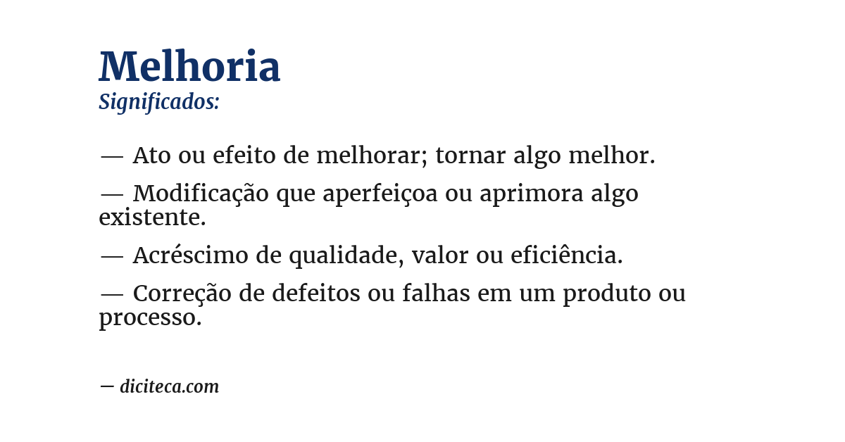 Significado de melhoria