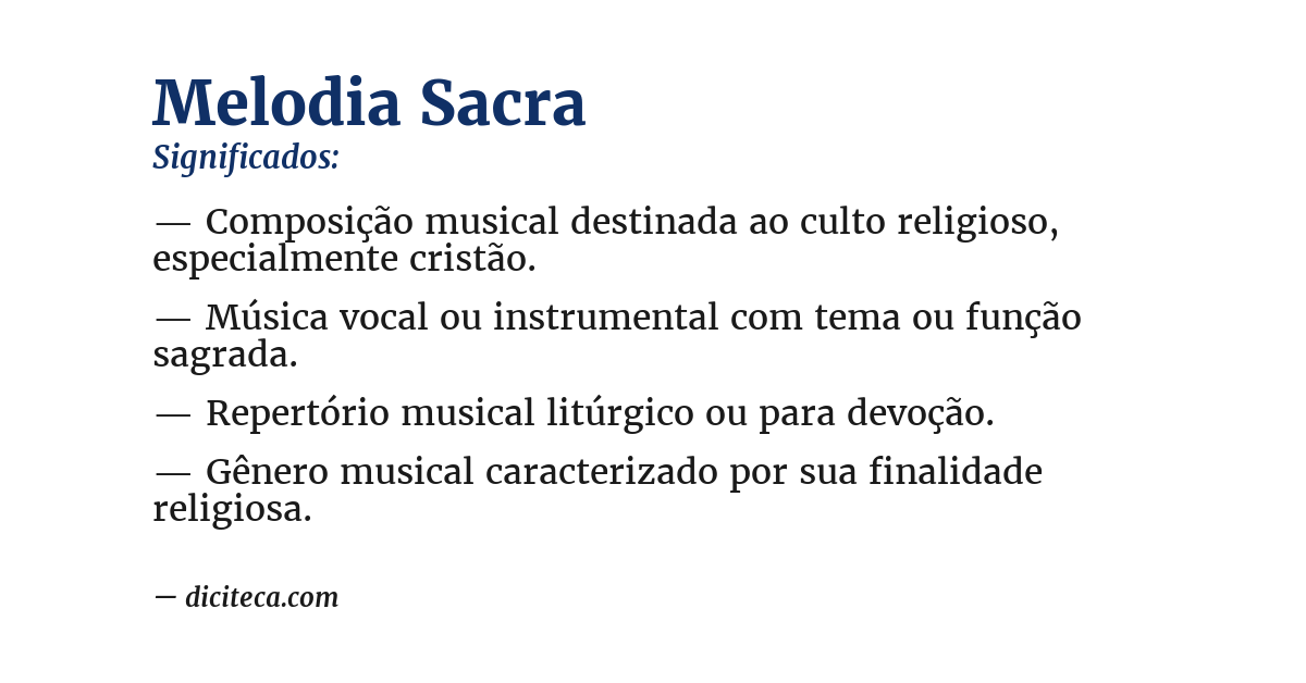 Significado de melodia sacra