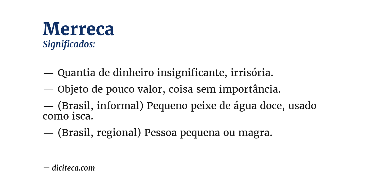 Significado de merreca