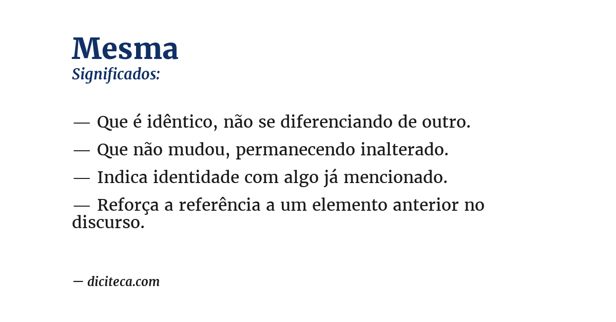 Significado de mesma
