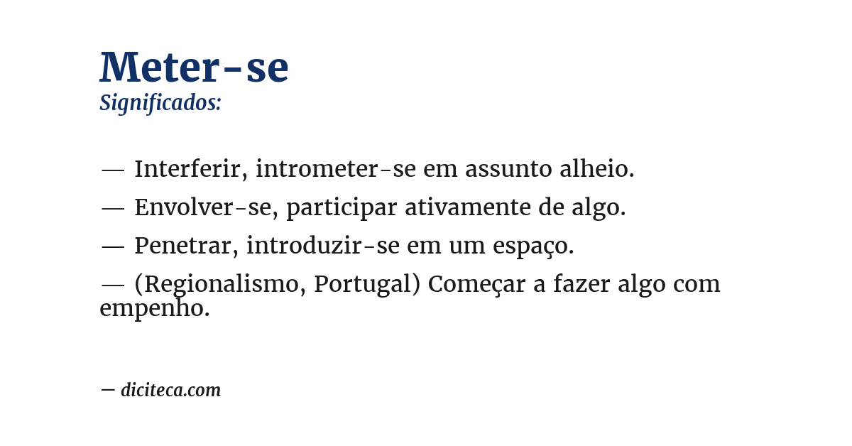 Significado de meter-se