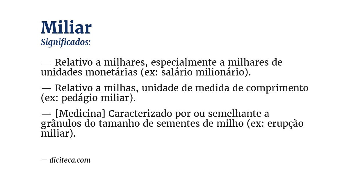 Significado de miliar