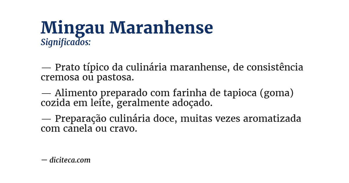 Significado de mingau maranhense