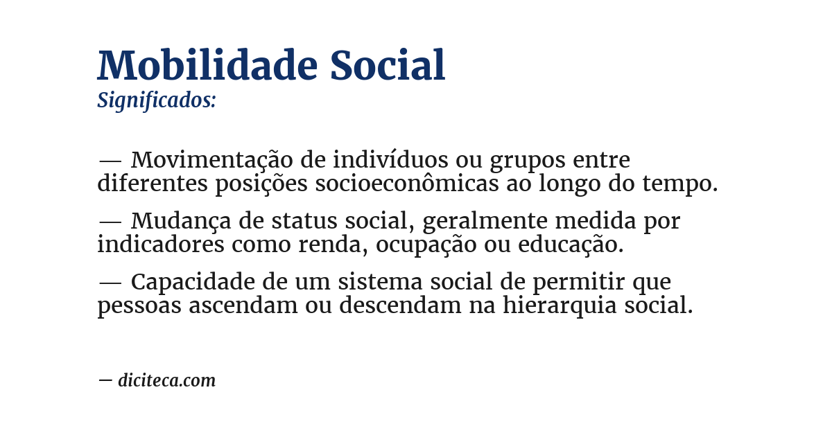Significado de mobilidade social