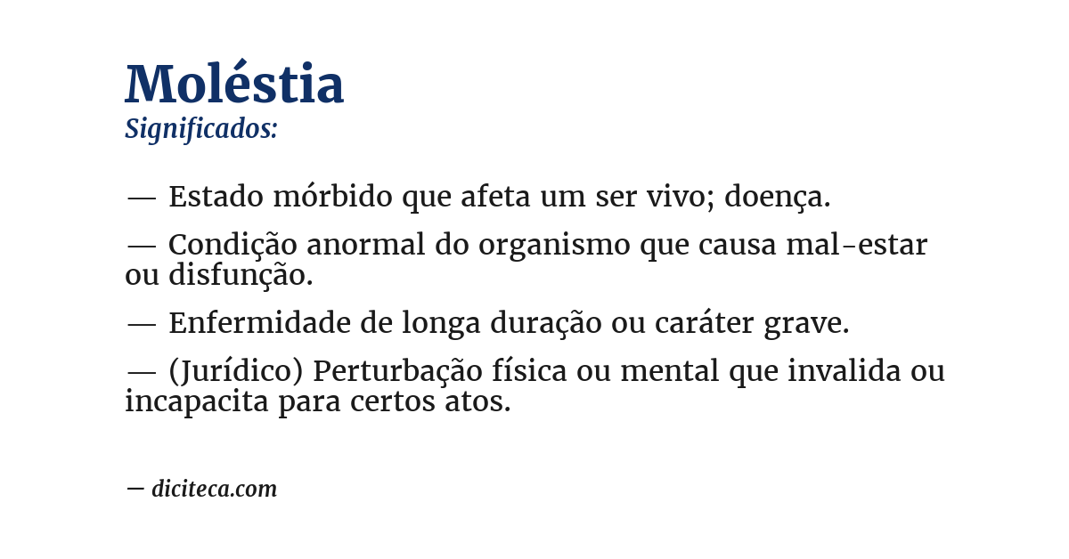Significado de moléstia