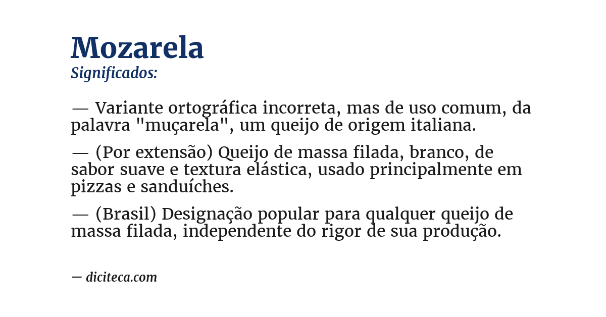 Significado de mozarela