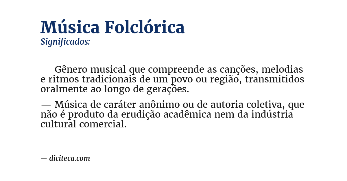 Significado de música folclórica