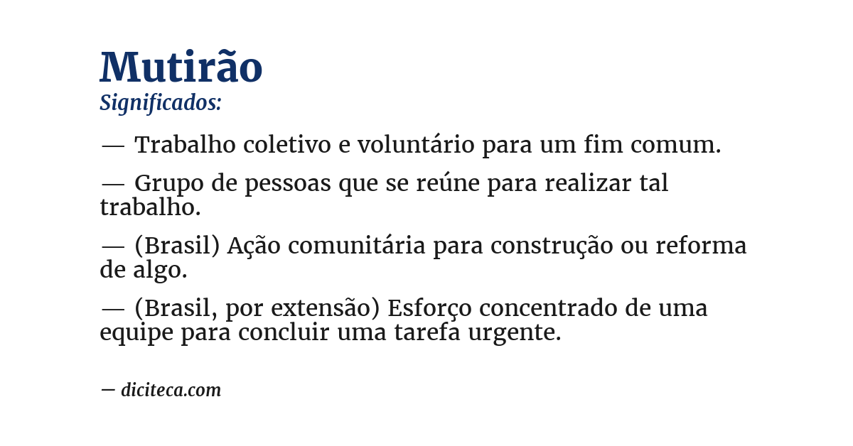Significado de mutirão