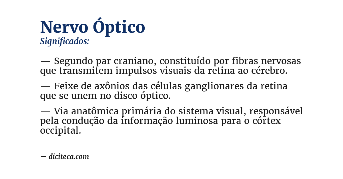 Significado de nervo óptico