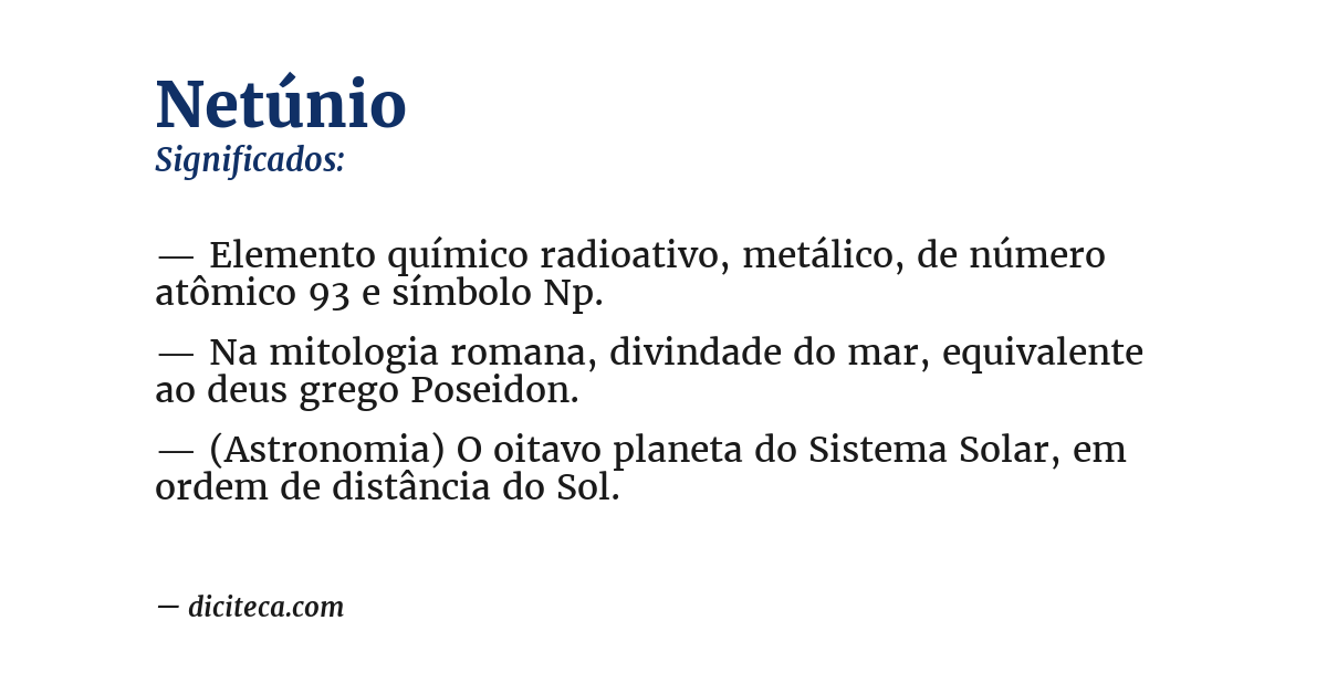 Significado de netúnio