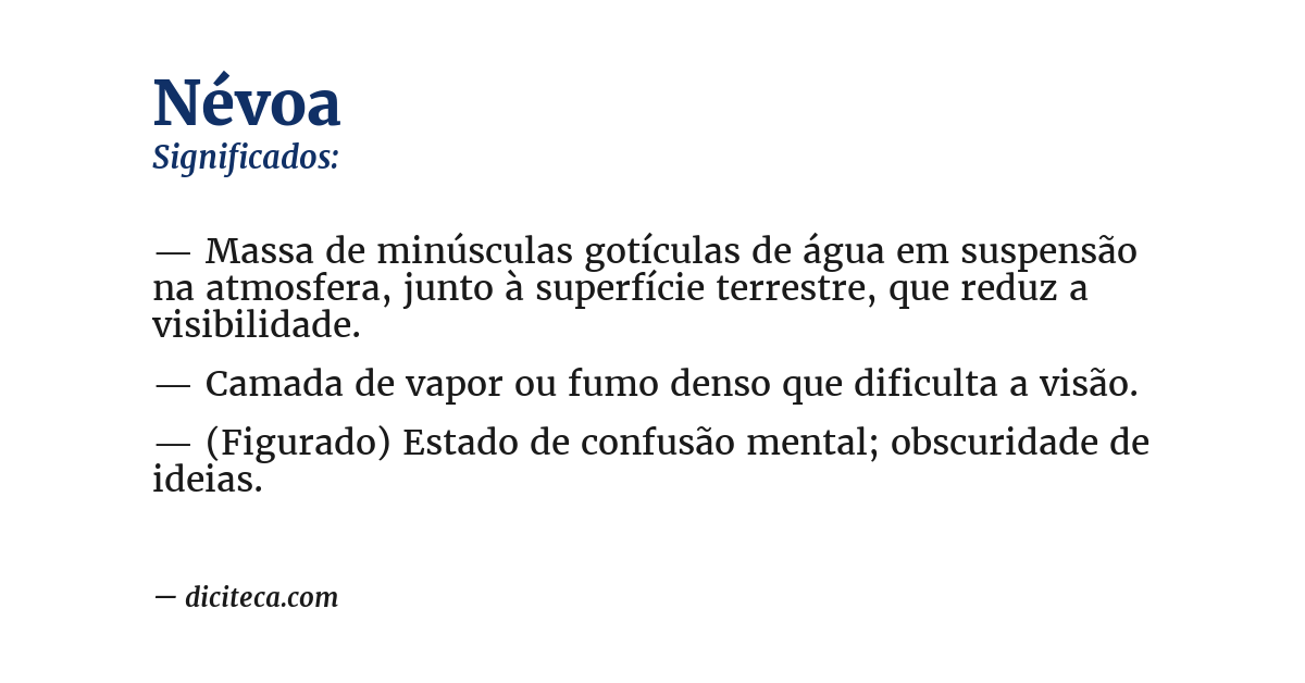 Significado de névoa