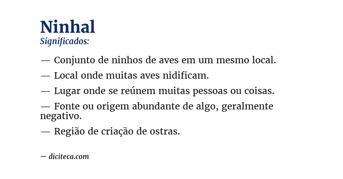 Significado de ninhal