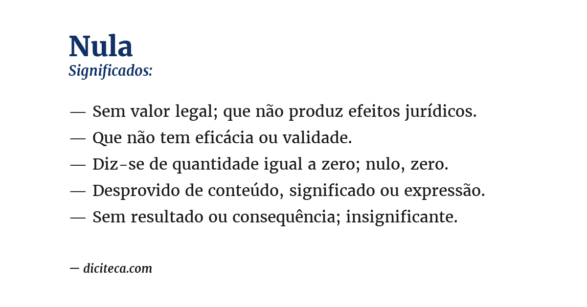 Significado de nula