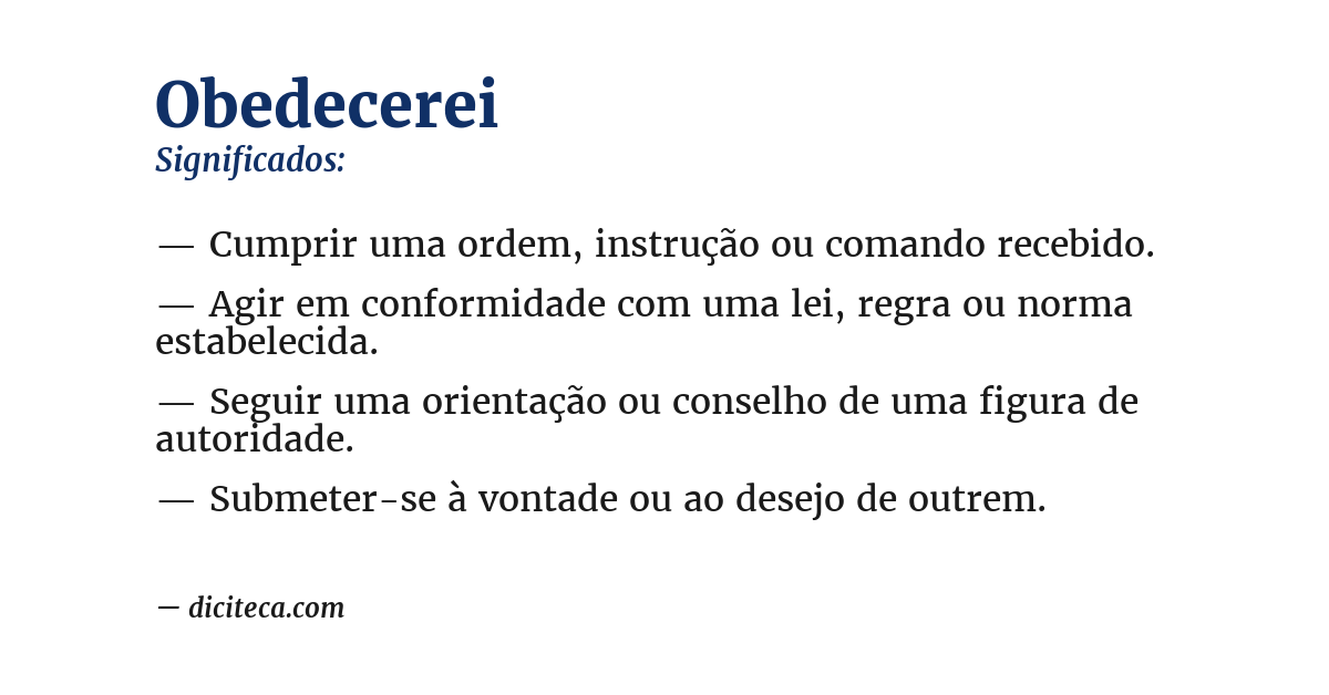 Significado de obedecerei