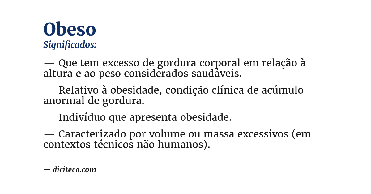 Significado de obeso