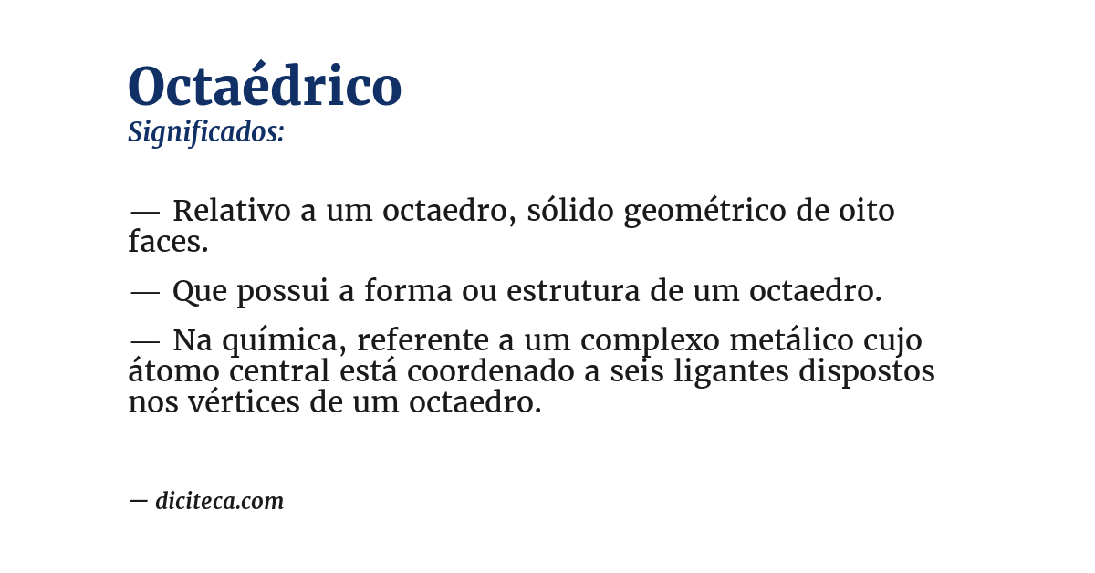 Significado de octaédrico