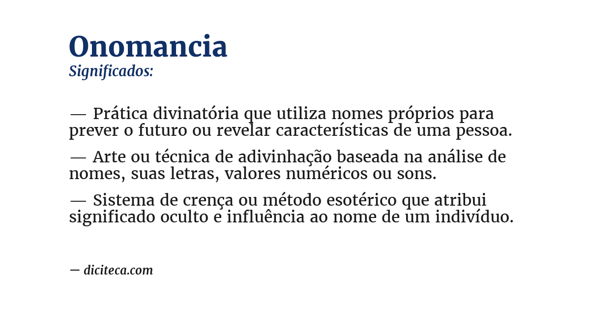 Significado de onomancia