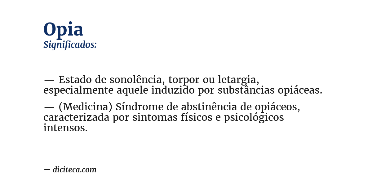Significado de opia