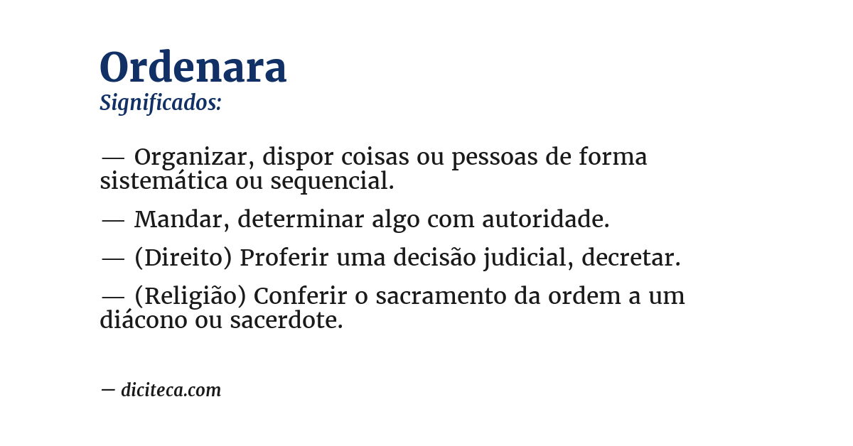 Significado de ordenara