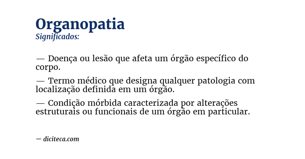 Significado de organopatia